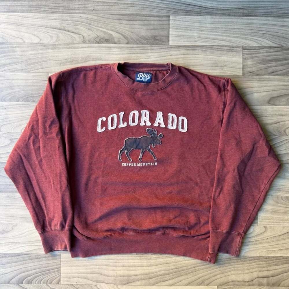 Blue 84 Colorado Copper Mountain Moose Crewneck Sweatshirt